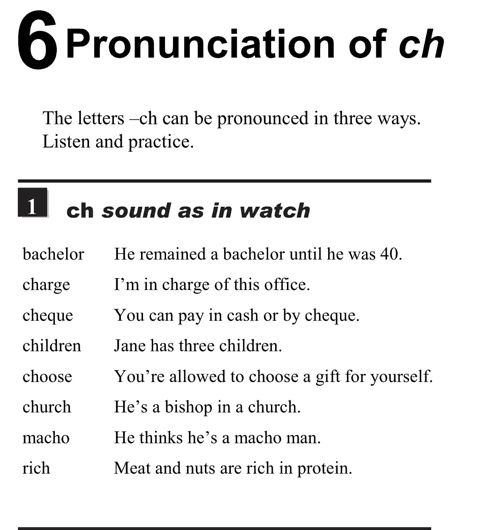English pronunciation - unit 6 - 1 - Pronunciation of ch - ch sound as in watch.